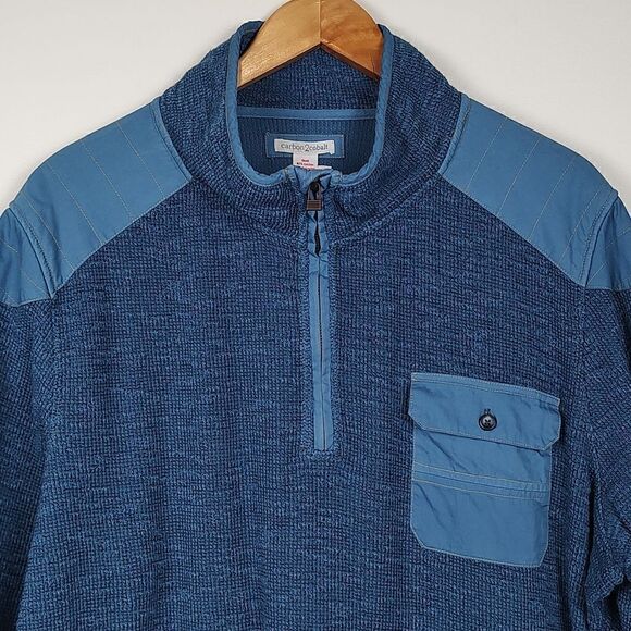 Carbon2Colbalt Quarter Zip Men's Long Sleeve Cotton Pullover Sweater Size XL - Picture 5 of 12